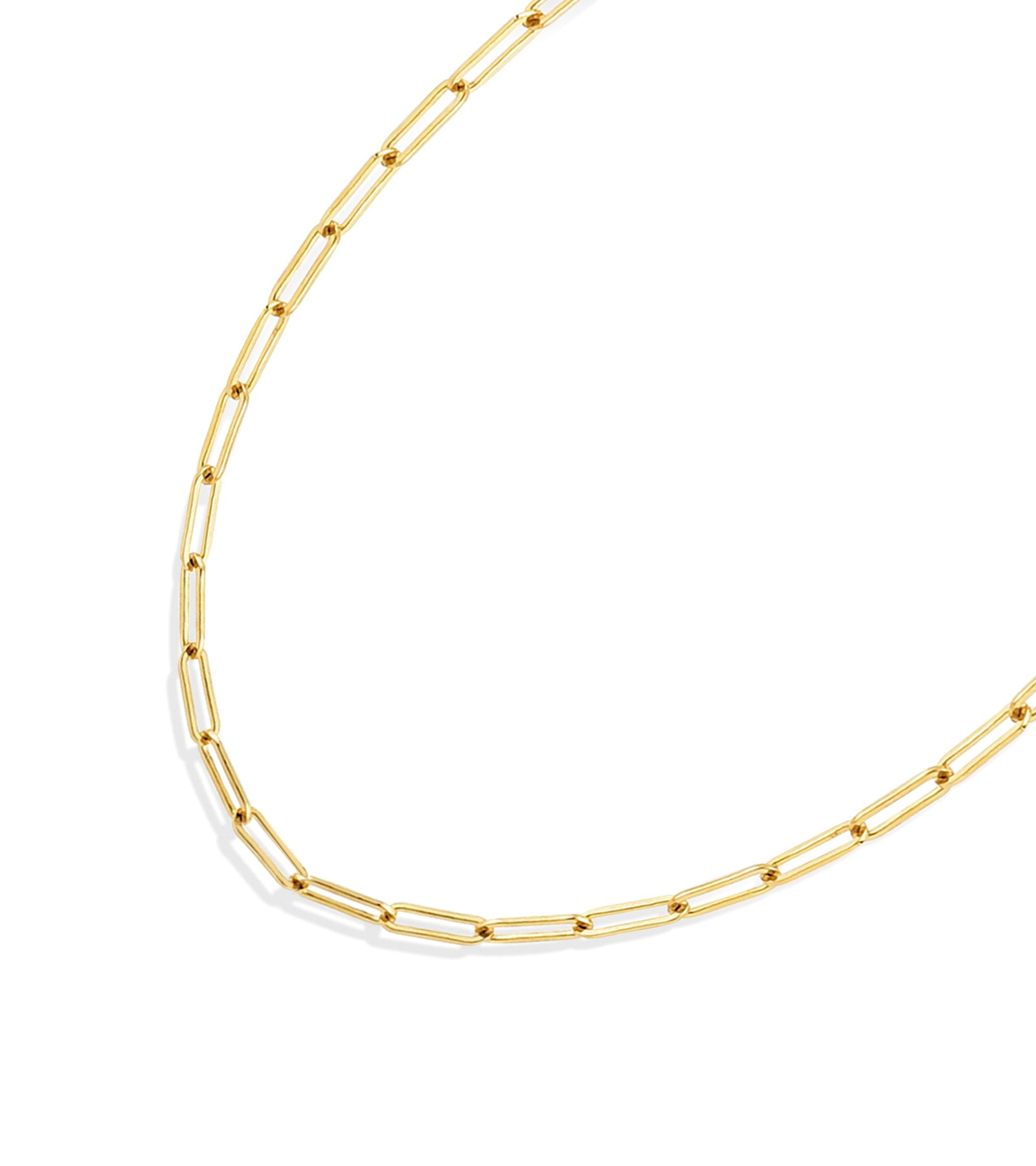 Jewelry Atelier Gold Chain Necklace Collection - 14K Solid Yellow Gold Filled Paper Clip Link Chain Necklaces for Women and Men with Different Sizes (2.0mm, 2.5mm)