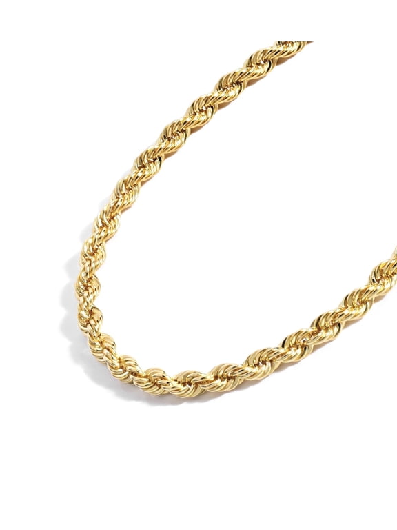 Gold Chain Necklace Collection - 14K Solid Yellow Gold Filled Rope Chain Necklaces for Women and Men with Different Sizes (2.1mm, 2.7mm, or 3.8mm)