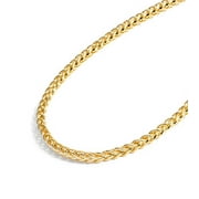 Jewelry Atelier Gold Chain Necklace Collection - 14K Solid Yellow Gold Filled Round Wheat/Palm Chain Necklaces for Women and Men with Different Sizes 2.5mm, or 3.2mm