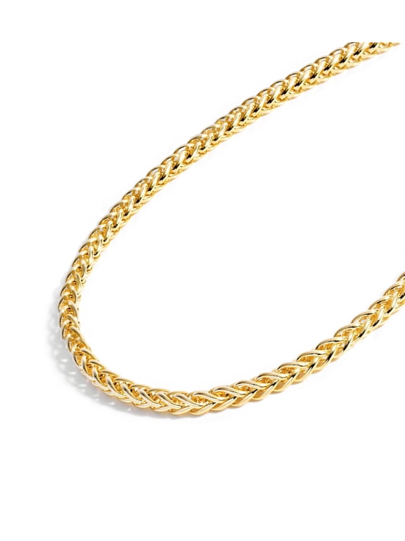 Gold Chain Necklace Collection - 14K Solid Yellow Gold Filled Round Wheat/Palm Chain Necklaces for Women and Men with Different Sizes (2.5mm, or 3.2mm)