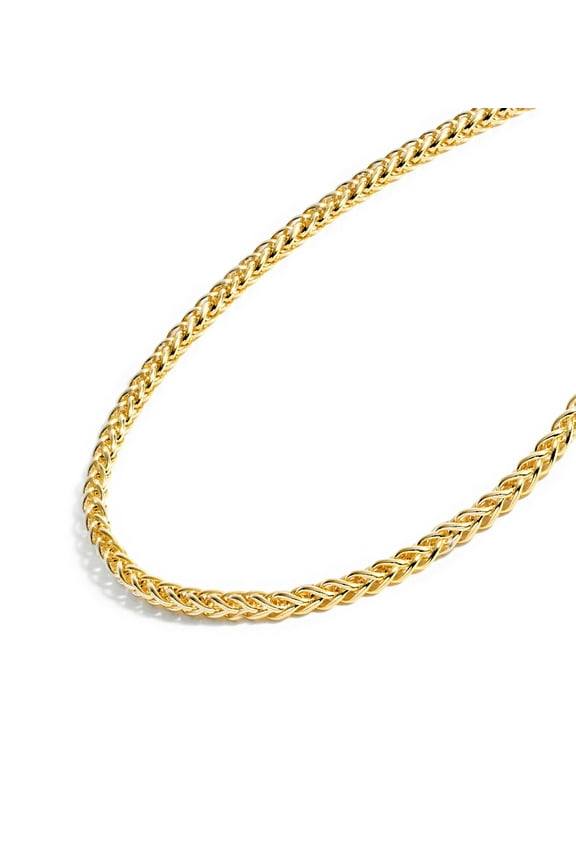 Gold Chain Necklace Collection - 14K Solid Yellow Gold Filled Round Wheat/Palm Chain Necklaces for Women and Men with Different Sizes (2.5mm, or 3.2mm)
