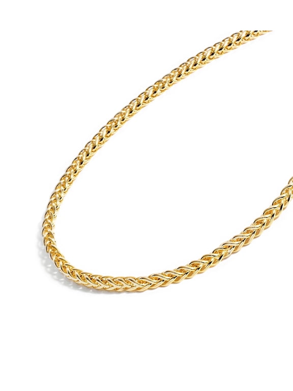 Gold Chain Necklace Collection - 14K Solid Yellow Gold Filled Round Wheat/Palm Chain Necklaces for Women and Men with Different Sizes (2.5mm, or 3.2mm)