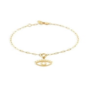 JEWELRY ATELIER Gold Filled Bracelet Collection – 14K Yellow Gold Filled Dangle/Pendant Bracelet with Solid Clip Chain for Women (Different Sizes and Styles with Extension/Adjustable Chain)