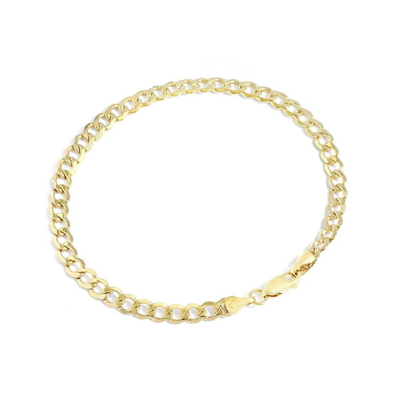 Jewelry Atelier Gold Filled Chain Bracelet Collection - 14K Solid Yellow Gold Filled Miami Cuban Curb Link Chain Bracelets for Women and Men with Different Sizes (4.5mm, 5.5mm)