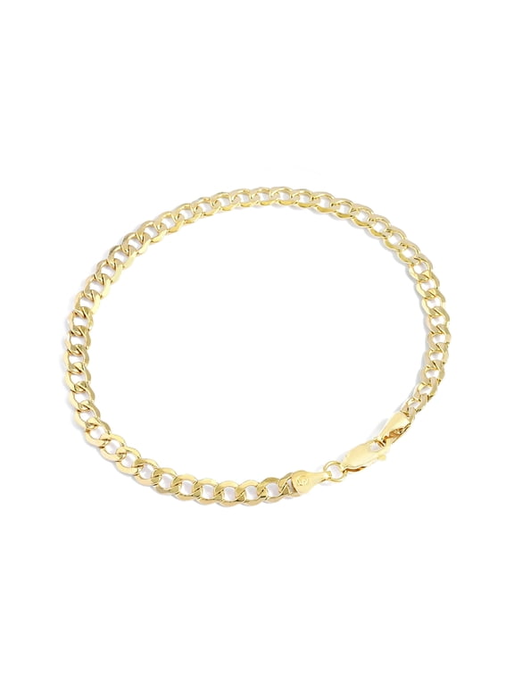 Gold Filled Chain Bracelet Collection - 14K Solid Yellow Gold Filled Miami Cuban Curb Link Chain Bracelets for Women and Men with Different Sizes (4.5mm, 5.5mm)