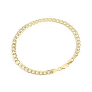 ARIA JEWELER DAILY Jewelry Atelier Gold Filled Chain Bracelet Collection - 14K Solid Yellow Gold Filled Miami Cuban Curb Link Chain Bracelets for Women and Men with Different Sizes (4.5mm)