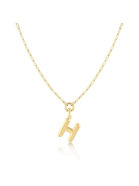 Gold-Filled Initial Necklace for Women – Layered Initial Necklace with A-Z Pendant – 14k Gold-Filled Paperclip Chain– Cute Layered Gold Choker – Gold Jewelry for Women