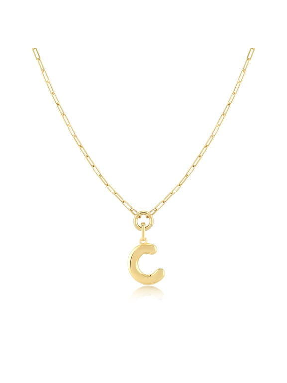 Gold-Filled Initial Necklace for Women – Layered Initial Necklace with A-Z Pendant – 14k Gold-Filled Paperclip Chain– Cute Layered Gold Choker – Gold Jewelry for Women
