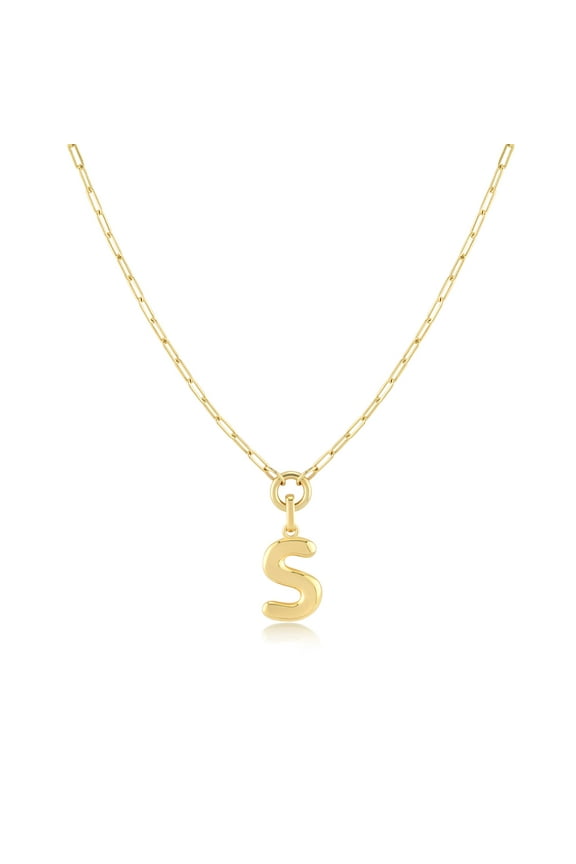 Gold-Filled Initial Necklace for Women – Layered Initial Necklace with A-Z Pendant – 14k Gold-Filled Paperclip Chain– Cute Layered Gold Choker – Gold Jewelry for Women