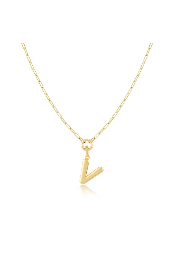 Gold-Filled Initial Necklace for Women – Layered Initial Necklace with A-Z Pendant – 14k Gold-Filled Paperclip Chain– Cute Layered Gold Choker – Gold Jewelry for Women