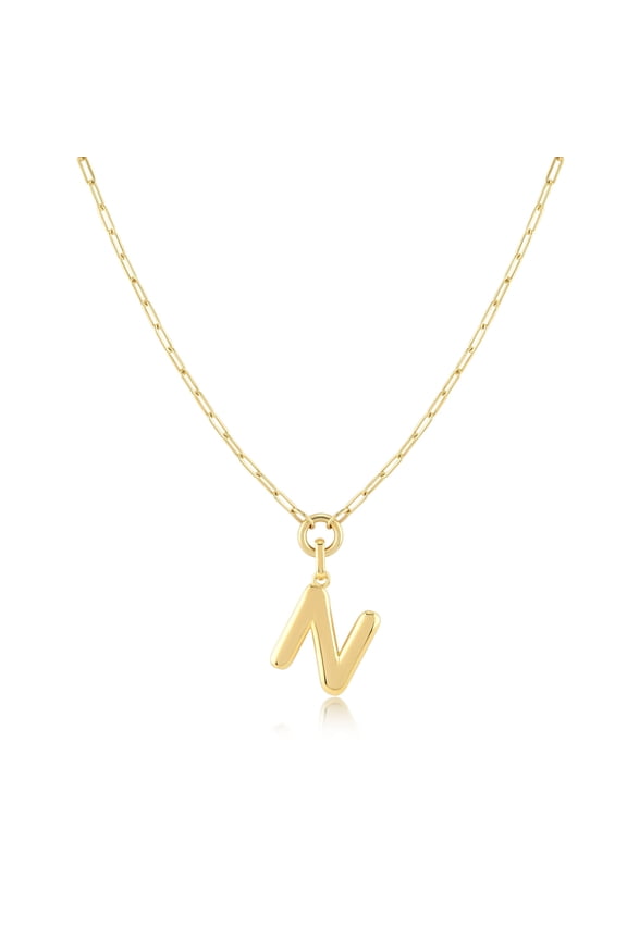 Gold-Filled Initial Necklace for Women – Layered Initial Necklace with A-Z Pendant – 14k Gold-Filled Paperclip Chain– Cute Layered Gold Choker – Gold Jewelry for Women