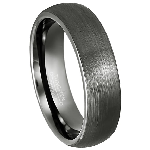 Jewelry Avalanche 6mm Gunmetal Dome Tungsten Carbide Ring, Mens Womens Wedding Band