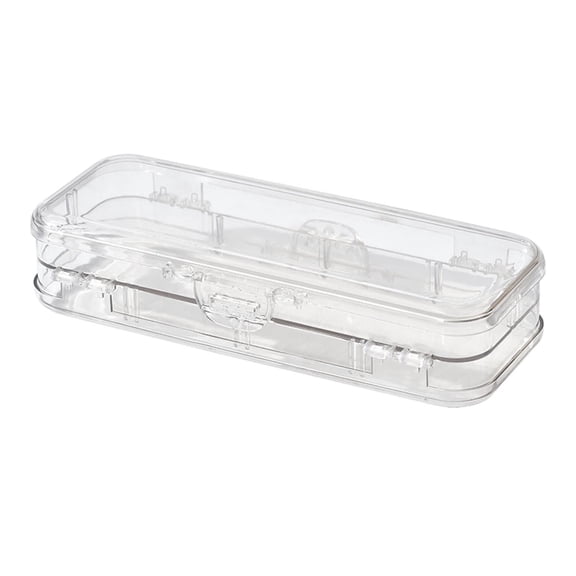 Jewelry Bags Clear Plastic Double Layer Organizer Box with Removable Ruler Dividers, Pencil Case Plastic Box for Stationery Supplies and Home Utility