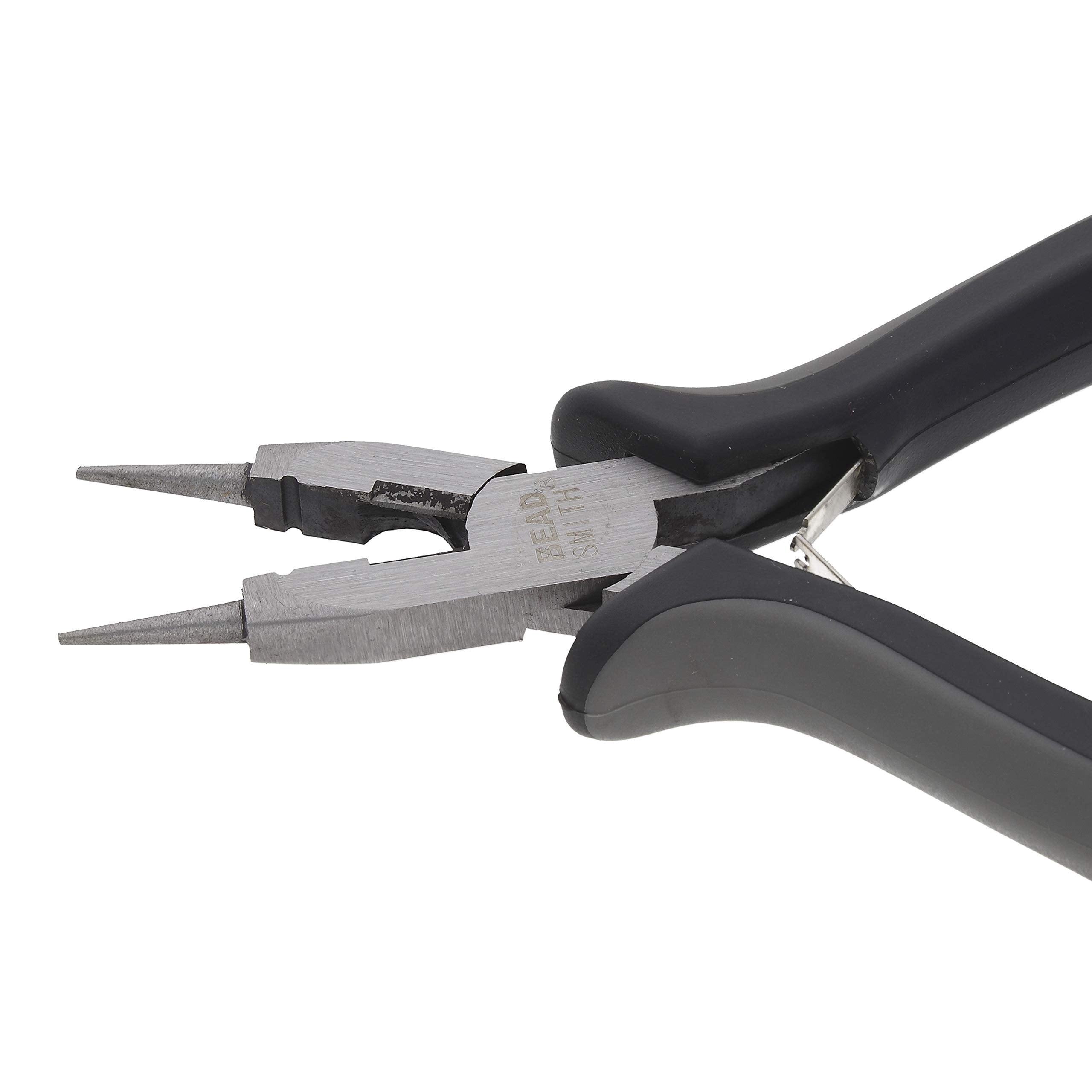 The Beadsmith 4-in-1 Ergonomic Pliers - All-Purpose Jewelry Making Tool w/Comfort Grip, 5.25”, Create Loops, Cut and Flatten Wire, Close Jump Rings