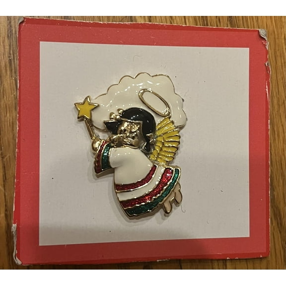 Jewelry Beautiful Enamel Christmas Noel Praying Angel Pin Brooch