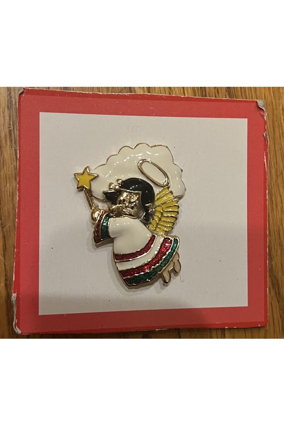 Jewelry Beautiful Enamel Christmas Noel Praying Angel Pin Brooch