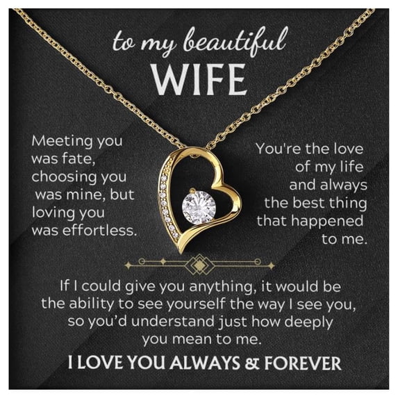 Jewelry To My Beautiful Wife - You'Re The Love Of My Life, To My Wife, For Her, Idea Women, Birthday, Valentine Necklace, Best Wife Necklace Ever, From Husband #1552, White Forever Love Necklace