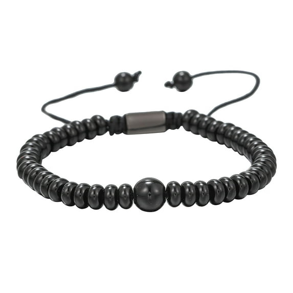 Bracelets for Women Big Bead True Black Tourmaline Yoga Root Bracelet Natural Gem Woven Beaded Bracelet Fashion Bracelets Stone Black
