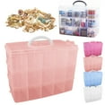 thumbnail image 1 of Jewelry Box Cozival Jewellery Storage Organizer Box - 30-Compartment Plastic Craft Beads Case, Portable Tool Box with Secure Clasps, Clear & Durable for Travel, Craft Organizer, Orange, 1 of 9