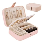 Jewelry Box, EEEkit Women Portable Travel Jewelry Organizer Box Makeup Cosmetic Case Storage Bag for Necklace Chain Bracelet Watch Earring Mirror