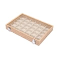 thumbnail image 1 of Segolike Jewelry Box Earring Organizer Tray Wooden Holder Girls Gifts with Cover Jewelry Tray Jewelry Organizer Tray for Home Bedroom 30 Grids Beige, 1 of 8