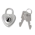 thumbnail image 1 of Jewelry Box Heart Lock with 2 Keys Silver Tone Set of 2(1-2/8" x 7/8") [Home], 1 of 2
