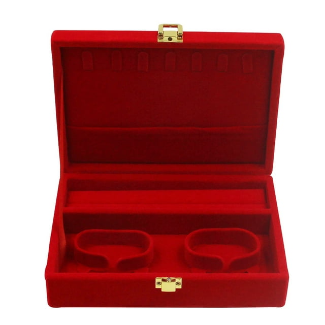 Jewelry Box Independent Storage Red Velvet Travel Jewelry Case Gift
