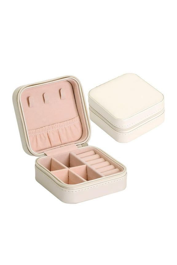 Jewelry Box - Jewelry Organizer, Jewelry Organizers and Storage, Gifts for Wife Girlfriend, Earring Box, Earring Organizer, Travel Jewelry Organizer, Jewelry Storage, Christmas Gift(White)