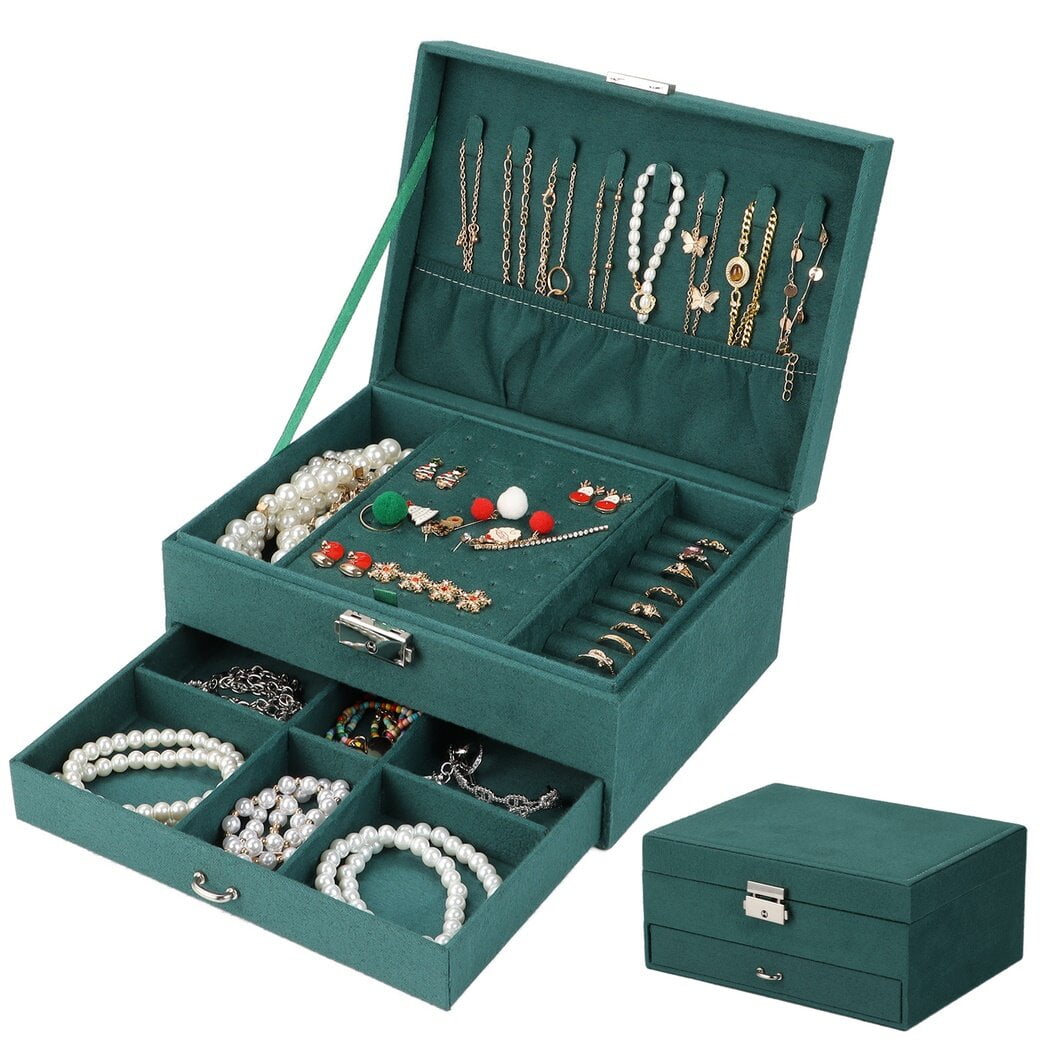 Jewelry Box Organizer for Women Girls, 2Layer Jewelry Organizer with