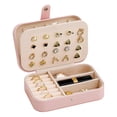 thumbnail image 1 of Jewelry Box Portable Travel Case Double Layer PU Leather Jewelry Organizer for Rings Earrings Necklaces and Bracelets 6x5x2 Inch Pink, 1 of 6