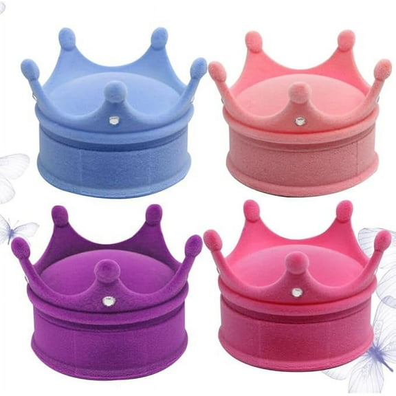 Jewelry Box, Ring Box, Pink Small Exquisite Good Quality Flocking Material Travel Lovely Jewelry Box can Store Your Accessory and is A Pretty Decoration to Sit on Your Dresser