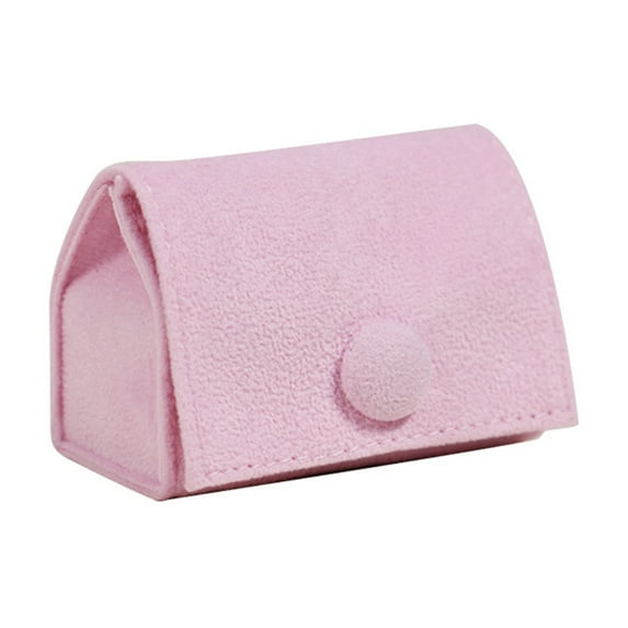 Jewelry Box Soft Velvet Button Travel Ear Studs Earrings Finger Ring Organizer Bag Holder Container Case