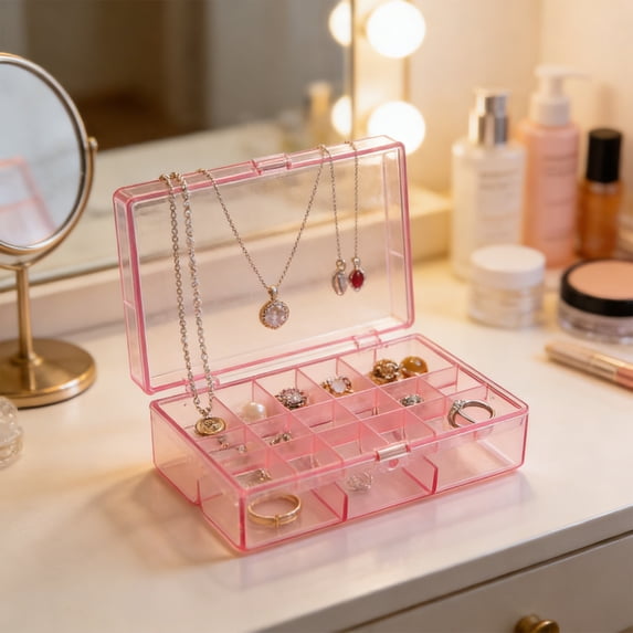 Jewelry Box, Stylish Anti-Tarnish Double Layer Organizer, Multi-Compartment Earring Necklace Holder, Storage Case for Jewelry, Gift & Vanity Use