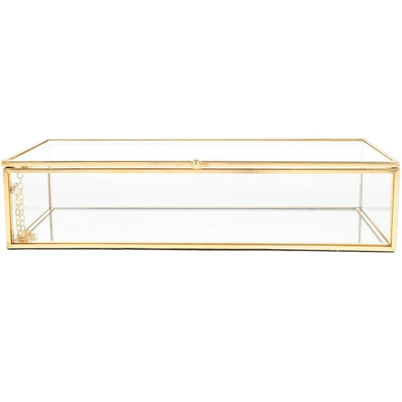 Jewelry Box Vintage Glass Lidded Box Decorative Jewelry Keepsake Display Organizer Box