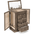 thumbnail image 1 of Jewelry Box for Women, 5 Layer Large Wood Boxes & Organizers for Necklaces Earrings Rings Bracelets, Rustic Organizer with Drawers and Mirror, 1 of 9