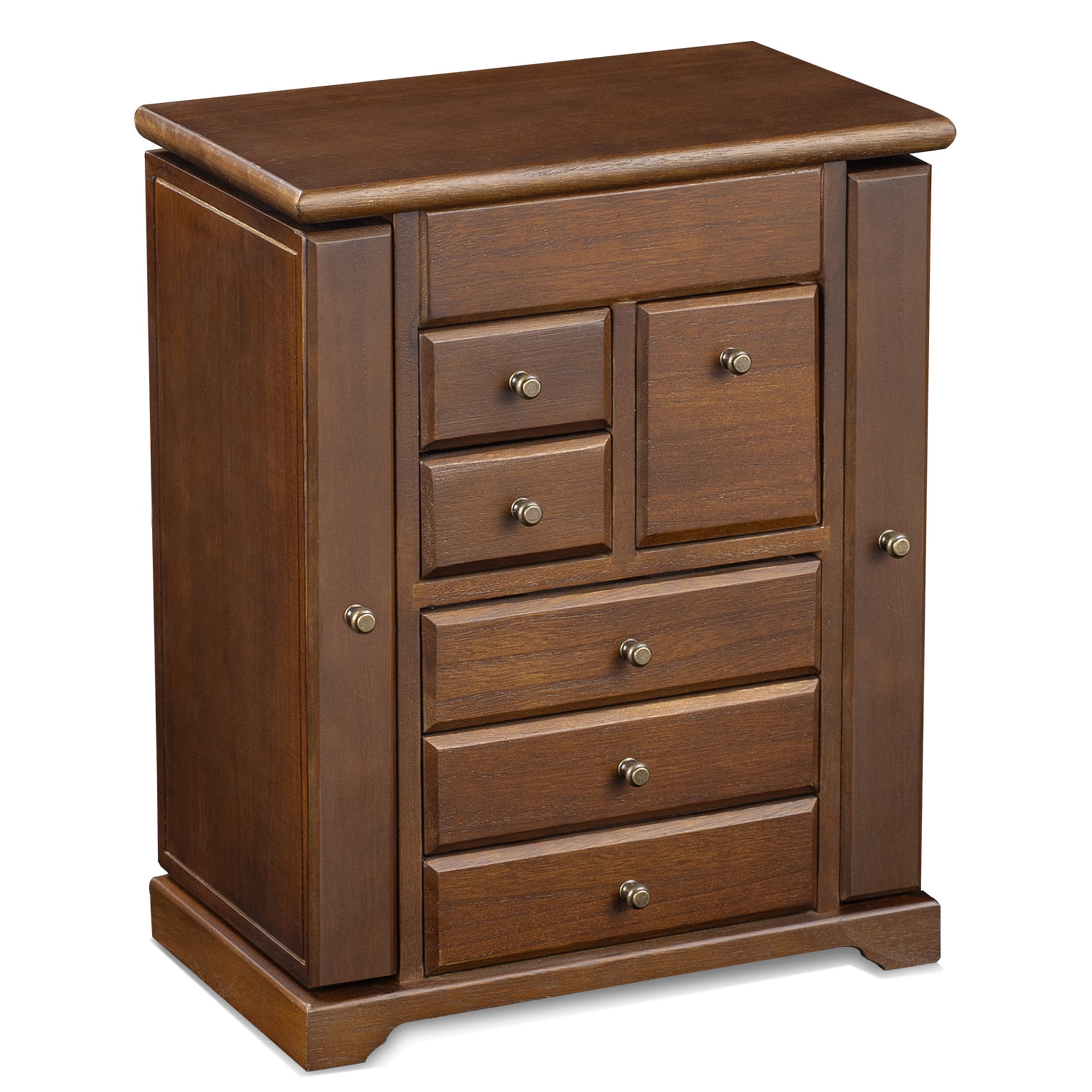 Jewelry Box for Women, 6 Layer Rustic Wooden Jewelry Boxes