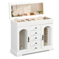 thumbnail image 1 of Jewelry Box for Women Girls, Wooden Jewelry Organizer Box with Mirror, 5 Layer Jewelry Storage Case White, 1 of 11