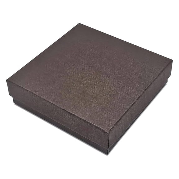 Jewelry Boxes 100 Pack - 3.5x3.5x1 Linen Paper Gift Boxes - Brown Cardboard Boxes with Cotton Padding - Small Item Packaging for Necklaces Earrings Rings