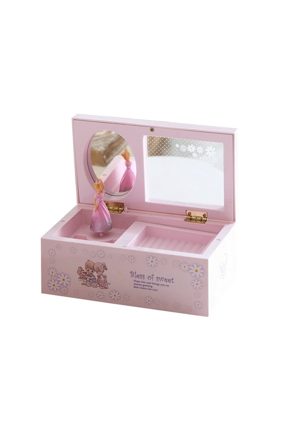Jewelry Boxes Musical Little Girl Storage Drawers Womens Gifts Pink Baby