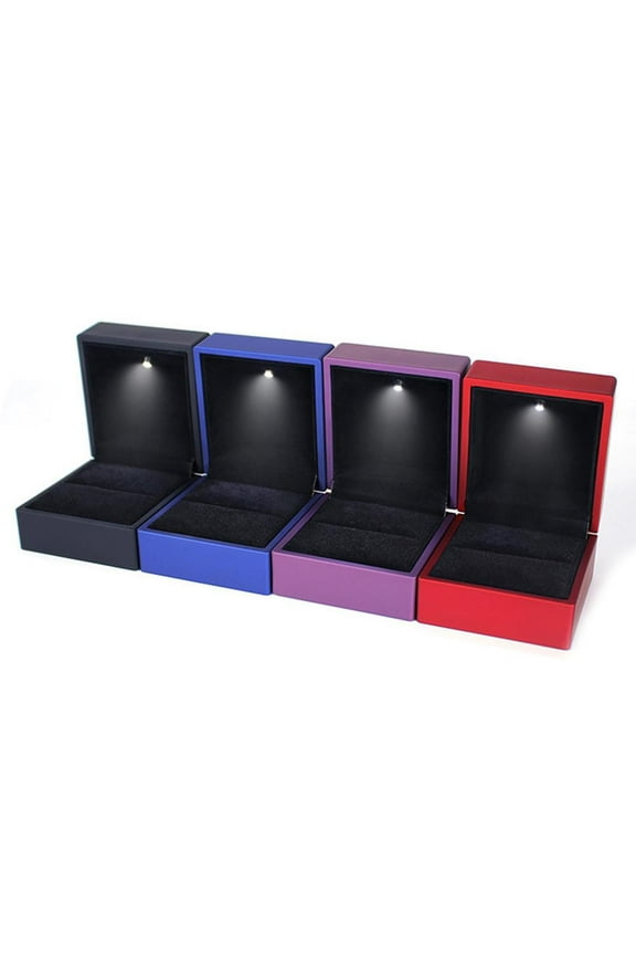 Jewelry Boxes With LED Light For Engagement Wedding Festival Rings Box C4K2