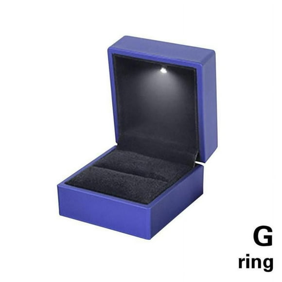 Jewelry Boxes With LED Light For Engagement Wedding Rings Box Festival Birthday X7U8
