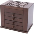 thumbnail image 1 of Jewelry Boxes for Women Vintage Wooden Jewelry Box with Mirror 5 Tier Jewellery Organizer Box with 4 Drawers Rustic Wooden Jewelry Boxes & Organizers for Necklaces Earrings Rings Bracelets (brown), 1 of 18