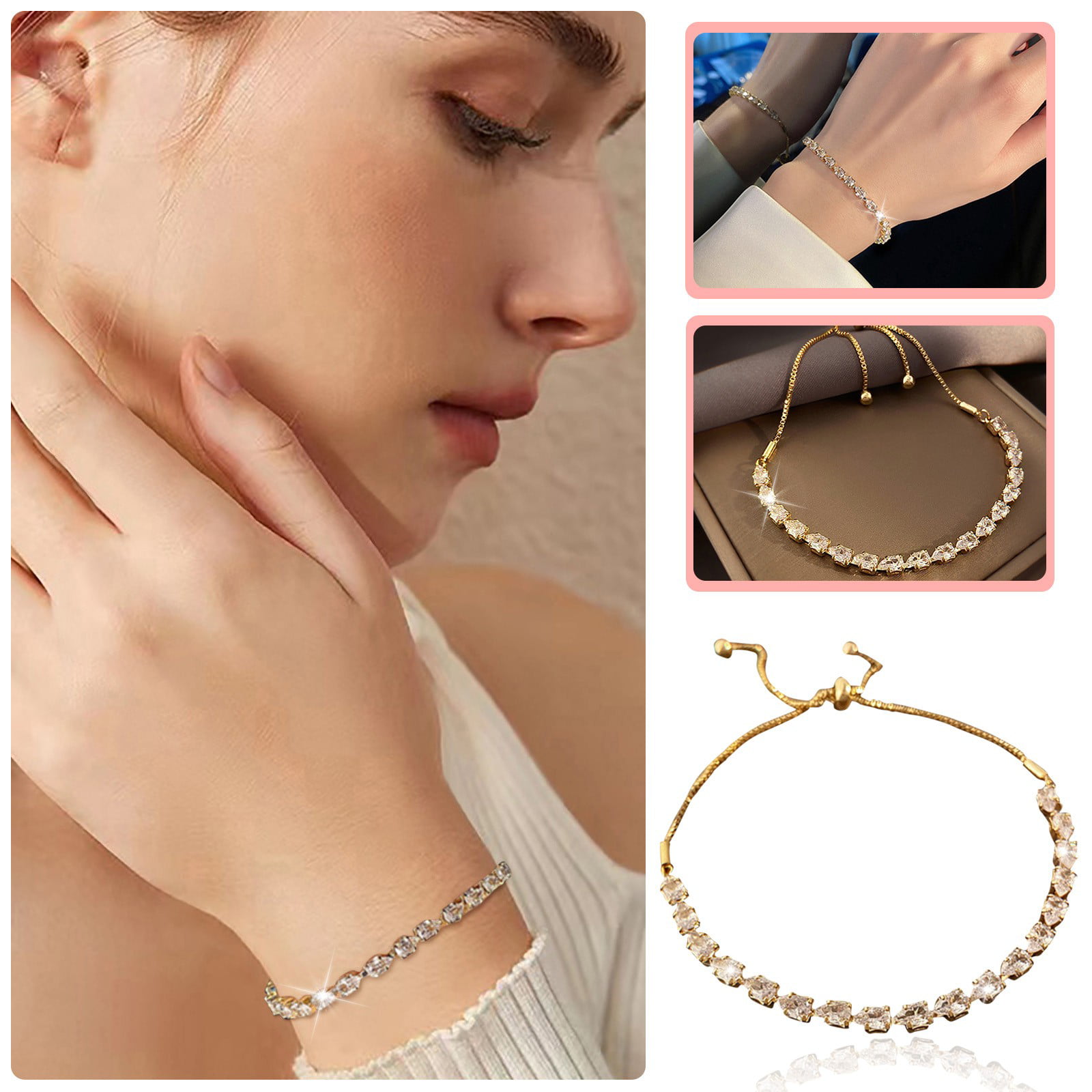 Jewelry Bracelets Water Drop Shaped Rhinestone Bracelet The Gift For  Friends Sisters And Girls Let Gold Bracelet Witness Your Beautiful Friends