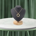 thumbnail image 1 of Jewelry Bust Pendant Show with Wooden Base,Necklace Display Model, Display Holder Bedroom Shows Women Dark Grey, 1 of 7