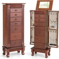 Jewelry Armoire, Standing Jewelry Storage Organizer with Flip