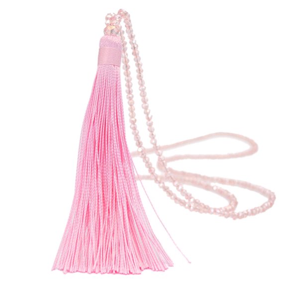 Jewelry Chain Sweater Boho Vintage Women Bead Long Gl Drop Necklace Tassel Necklaces Pendants Necklaces for Women Cotton Pink