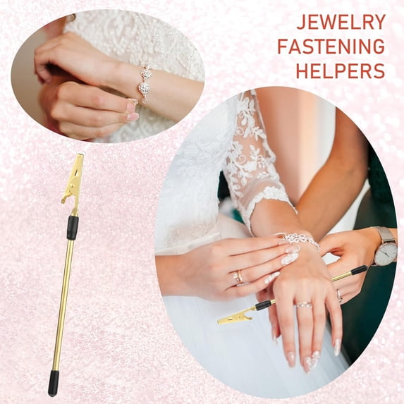 Jewelry Clasp Helper Bracelet Helper Tool Jewelry Fastener Clip Multi-Function Jewelry Wearing Clip for Women Durable Jewelry Fastener Assistant for Necklace Bracelet Clasp 6.22 Inch (1Pcs)
