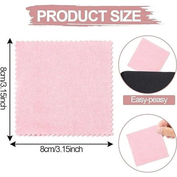 Jewelry Cleaner Cloth Small Polishing Cloth Silver Ring Cleaning Cloth Pearl Clean Cloth Diamond Polish Cloth for Bracelets Necklaces,Yellow