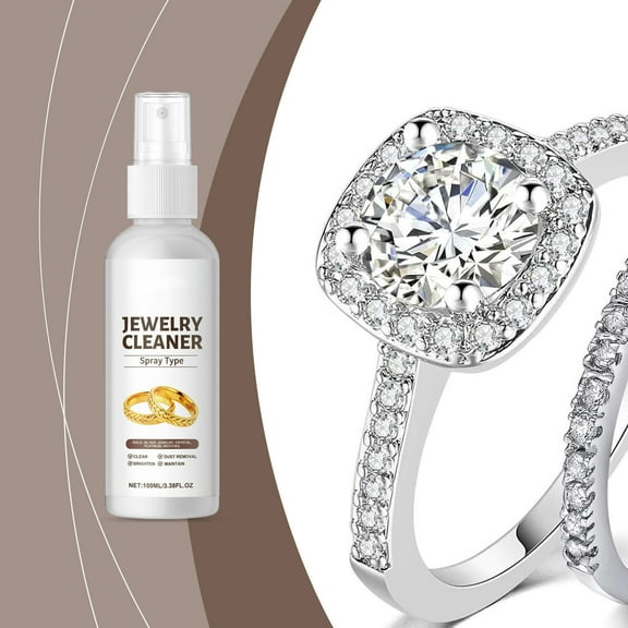 Jewelry Cleaner, Gold and Diamond Cleaning Solution, Gentle Soak Cleaner for Rings and Necklaces, 100ml Travel Size Liquid for Home Use