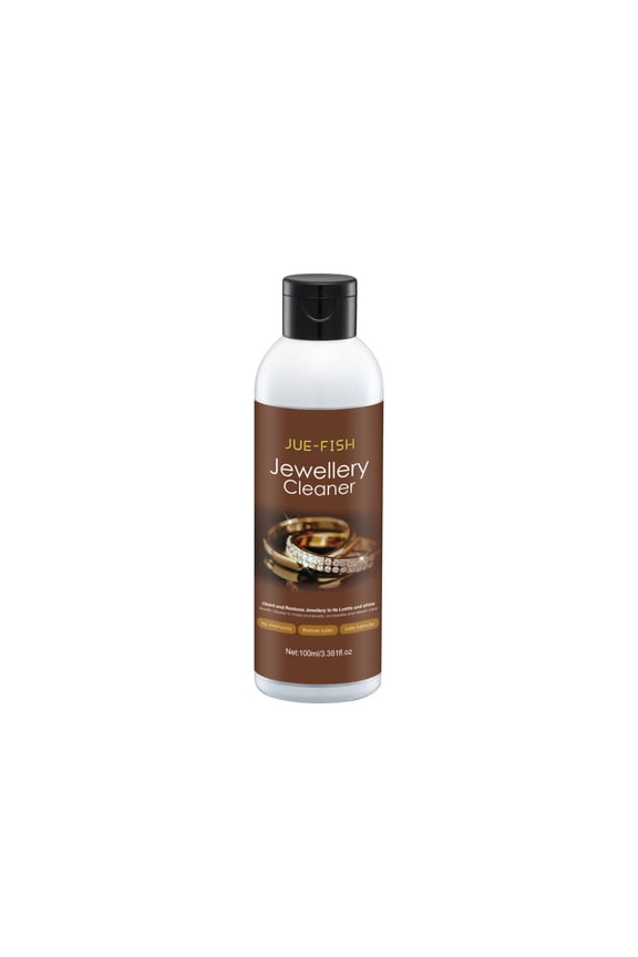 Jewelry Cleaner Liquid Solution, 3.38 fl oz Non-Abrasive Cleaner for Rings, Necklaces, Watches & Coins to Restore Shine